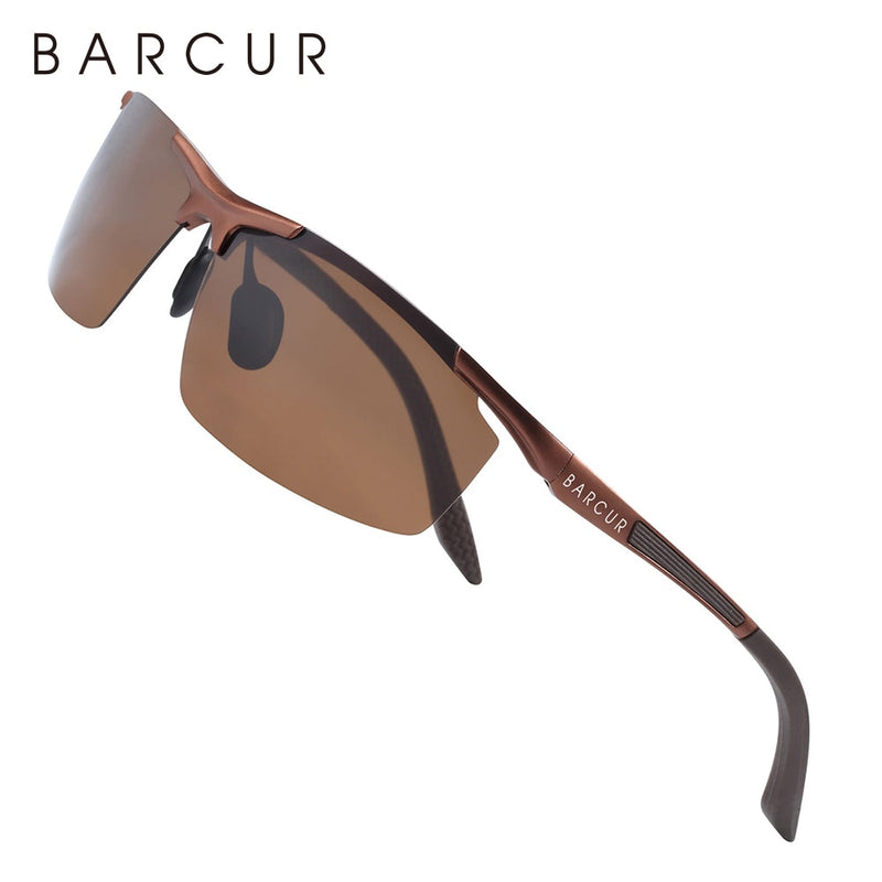 BARCUR Aluminum Magnesium Sports Polarized Sunglasses Men Mirror Sun Glasses Male oculos - KiwisLove