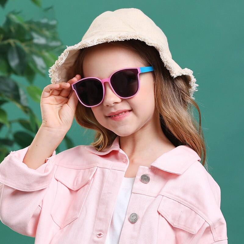 Kids Sunglasses Polarized Brand Sun Glasses For Boy Girl Children Carton Silicone Flexible Child Spectacles UV400  Eyewear 18065 - KiwisLove