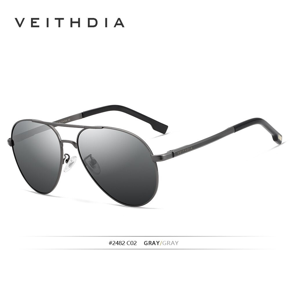 VEITHDIA Men Vintage Polarized UV400 Sunglasses Outdoor Classic Women Sun Glasses Coating Lens Driving Eyewear For Male 2482 - KiwisLove
