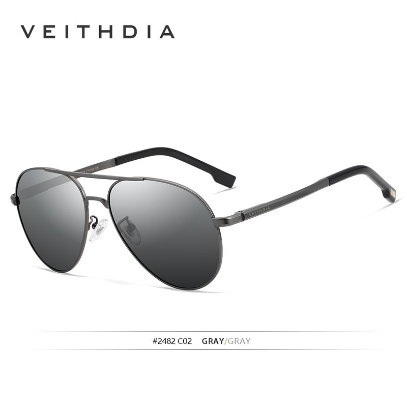 VEITHDIA Men Vintage Polarized UV400 Sunglasses Outdoor Classic Women Sun Glasses Coating Lens Driving Eyewear For Male 2482 - KiwisLove