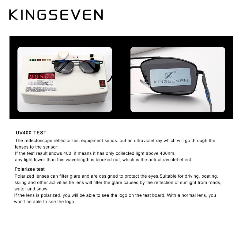 KINGSEVEN 2022 Brand Classic Square Polarized Sunglasses Men's Driving Male Sun Glasses Eyewear UV Blocking Oculos N7906 - KiwisLove