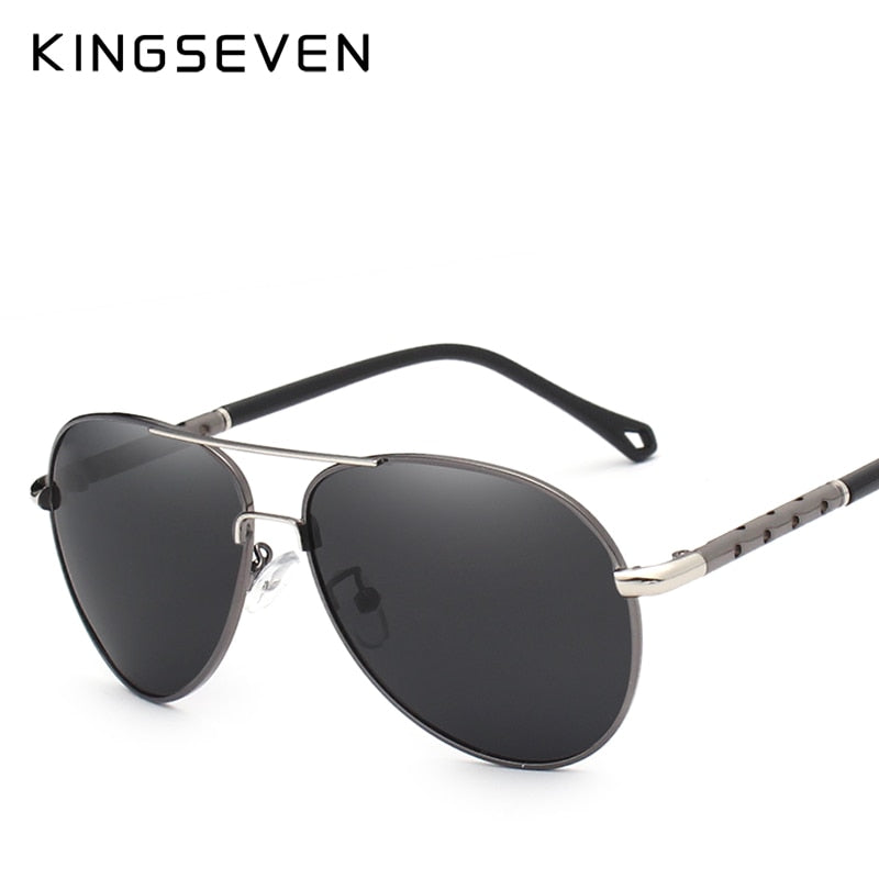 KINGSEVEN Brand Design Pilot Sunglasses Men and Women Polarized Mirror Hollow Frame UV Glass Goggles For Driving Fishing N7866 - KiwisLove