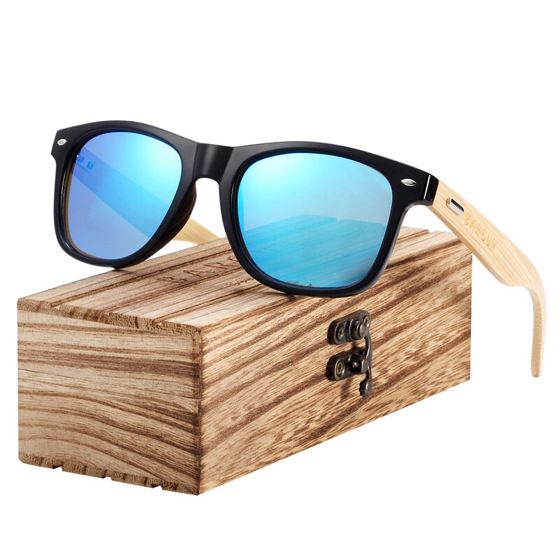 BARCUR Bamboo Sunglasses Men Women Travel Sun Glasses Vintage Wooden Leg Eyeglasses Fashion Sunglasses Male - KiwisLove