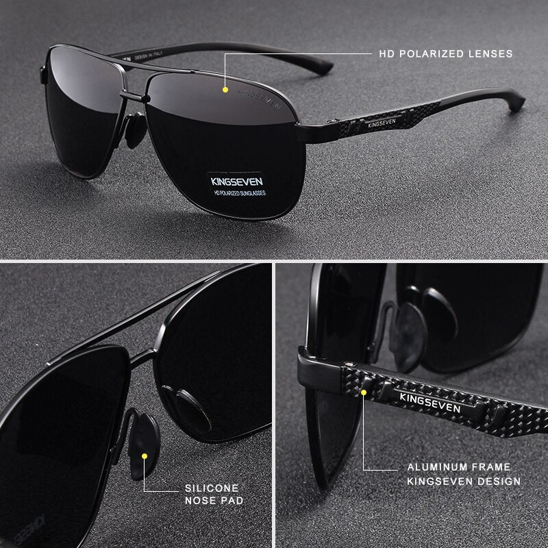 KINGSEVEN 2019 Brand Men Aluminum Sunglasses HD Polarized UV400 Mirror Male Sun Glasses Women For Men Oculos de sol - KiwisLove