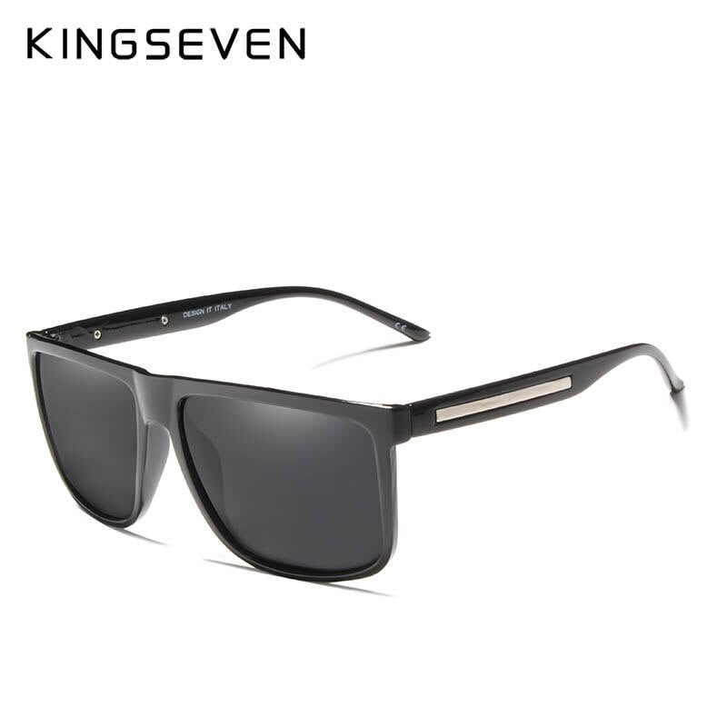 KINGSEVEN BRAND DESIGN Sunglasses Men Male Polarized Sunglasses Driving Vintage TR90 Square Frame Goggles Gafas UV400 - KiwisLove