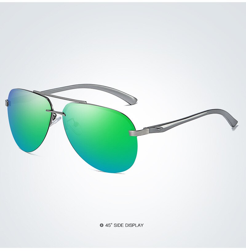 BARCUR Aluminium Magnesium Men's Sports Driving Polarized Sunglasses for Men Al-Mg Stanless Steel Frame Ultra Light Men Glasses - KiwisLove