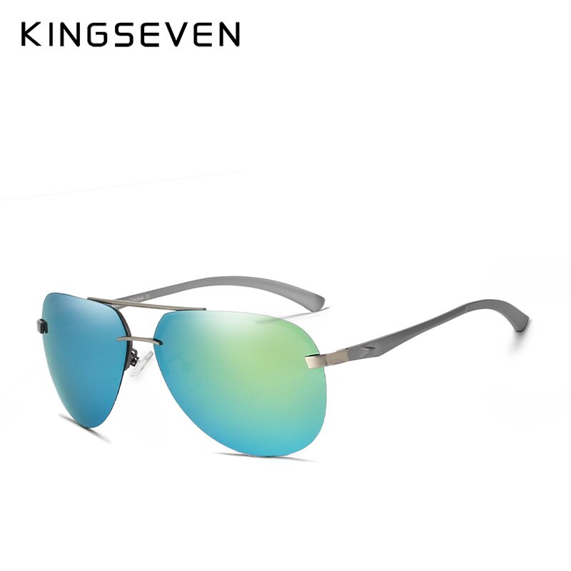 KINGSEVEN BRAND DESIGN Aluminum Pilot Polarized Sunglasses Men Vintage Metal Frame Driving Sunglasses Male Goggles - KiwisLove