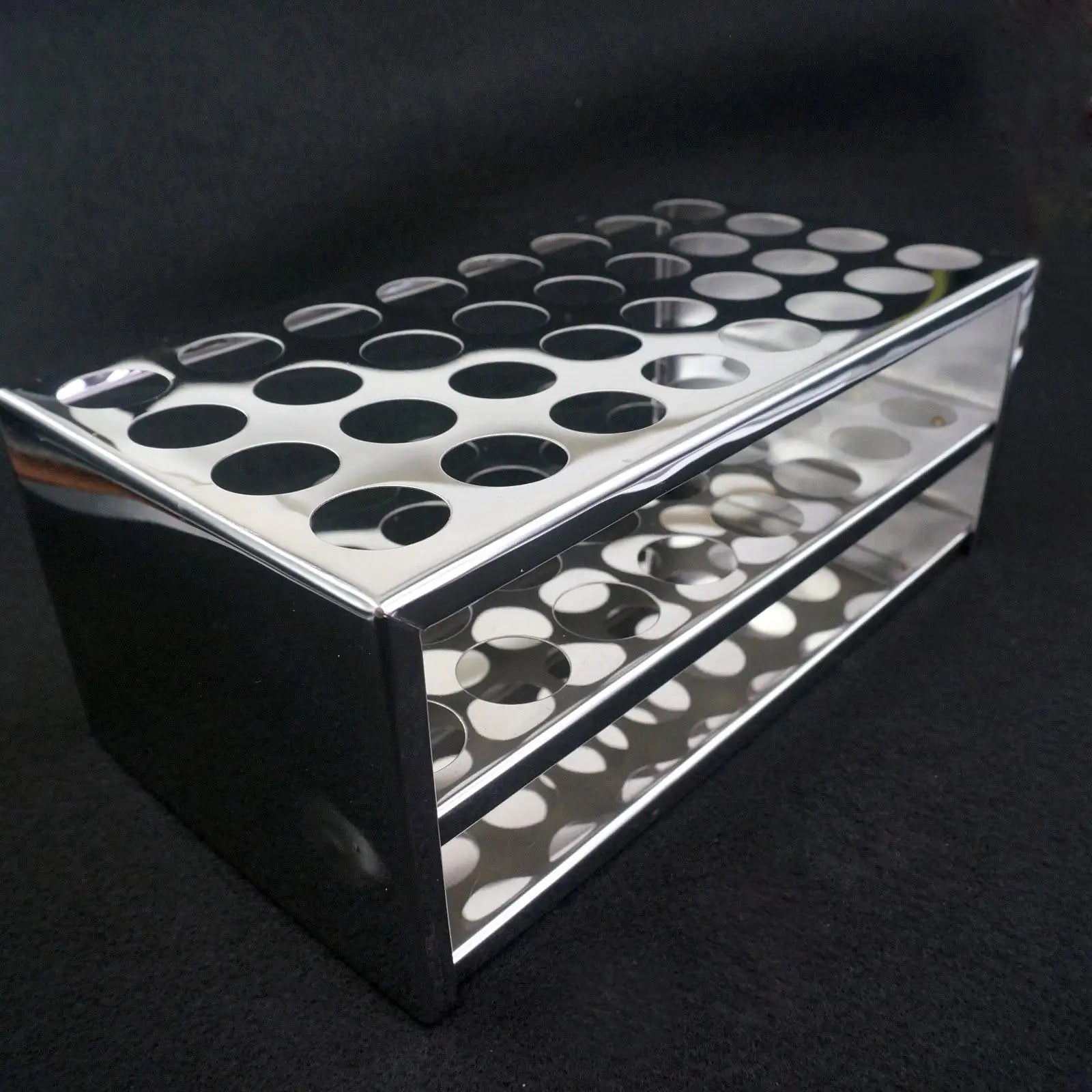 22.5mm Diam x 32 Holes Stainless Steel Test Tube Rack Holder Storage Lab Stand - KiwisLove