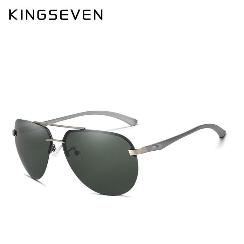 KINGSEVEN BRAND DESIGN Aluminum Pilot Polarized Sunglasses Men Vintage Metal Frame Driving Sunglasses Male Goggles - KiwisLove
