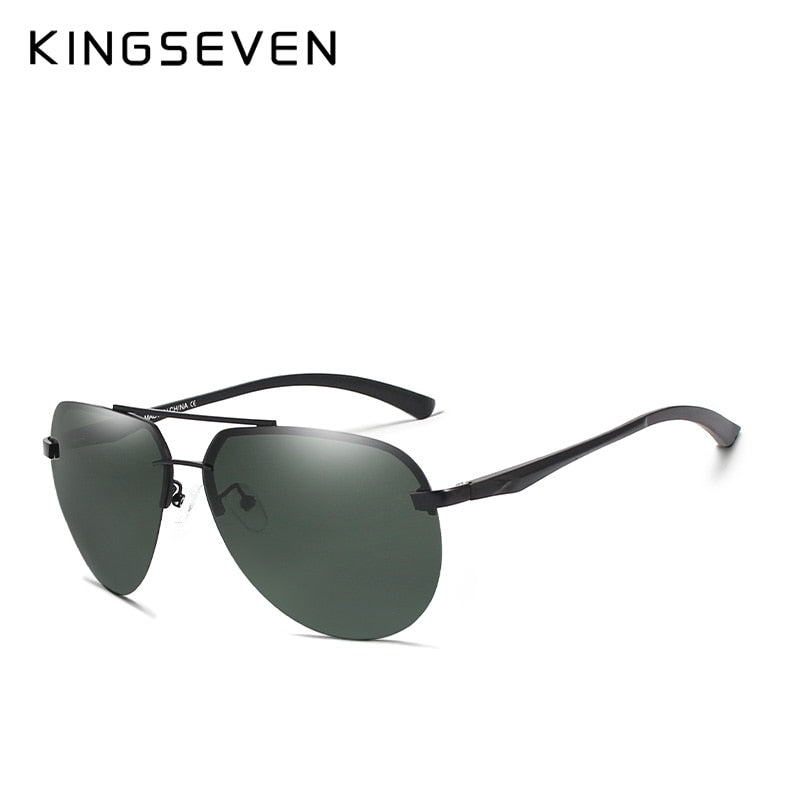 KINGSEVEN BRAND DESIGN Aluminum Pilot Polarized Sunglasses Men Vintage Metal Frame Driving Sunglasses Male Goggles - KiwisLove