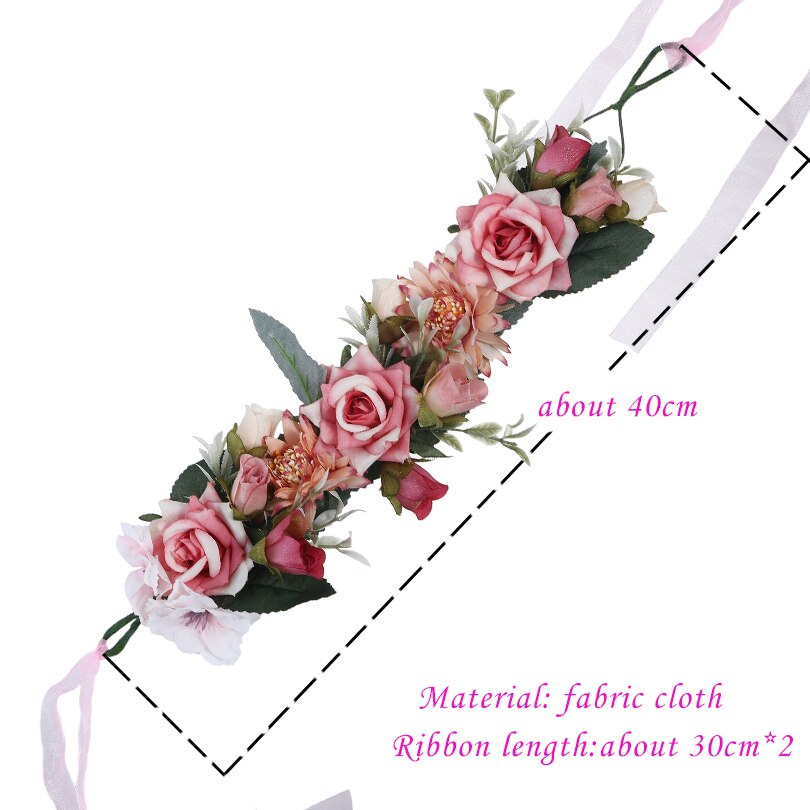 Women Bezel Flower Crown Bridal Floral Headband Wreath New Lady Girls Wedding Hair Accessories Bridesmaid Tiara - KiwisLove