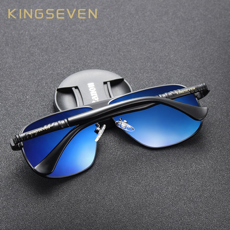 KINGSEVEN Aluminum Brand Classic Retro Polarized Sunglasses Men  Coating Black Driving Sun Glasses Square Eyewear Male Goggles - KiwisLove