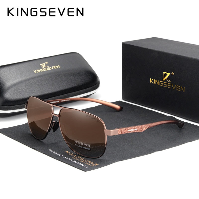 KINGSEVEN 2022 Brand Men Aluminum Sunglasses Polarized UV400 Mirror Male Sun Glasses Women For Men Oculos de sol - KiwisLove