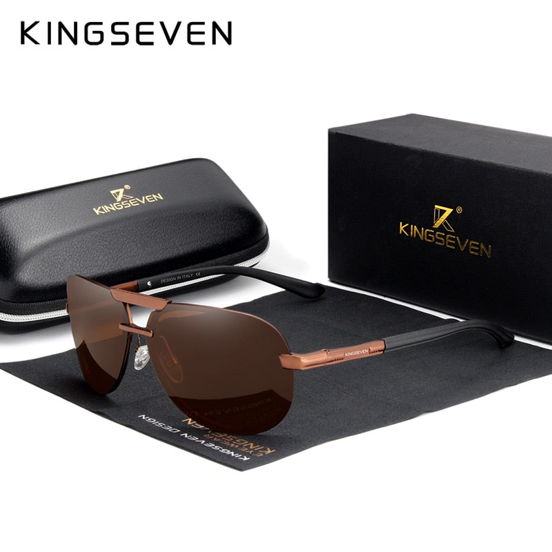 KINGSEVEN Original High Quality Polarized Sunglasses Men Women Pilot Driving Aluminum+TR90 Sun Glasses Goggle UV400 - KiwisLove