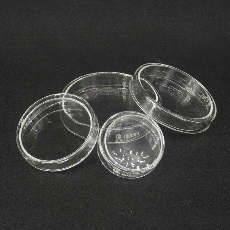 60/75/90/100/120mm with Lids Laboratory Bacterial Yeast Borosilicate Glass Petri Culture Dish - KiwisLove