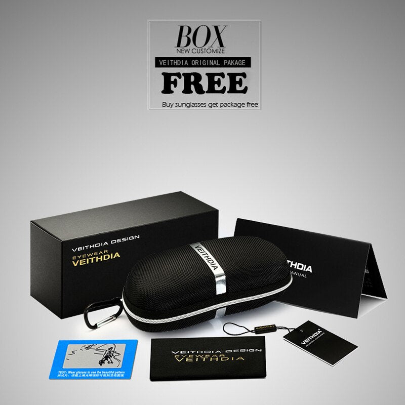 VEITHDIA Aluminum Magnesium Rimless Men's Sunglasses Outdoor Polarized UV400 Lens Sun Glasses Eyewears Accessories For Male 6500 - KiwisLove