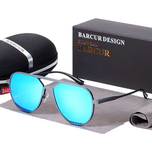 BARCUR  Oversize Aluminium Sunglasses Men Polarized Trending Styles Sun glasses Male Anti-Reflective oculos With Box Gift - KiwisLove