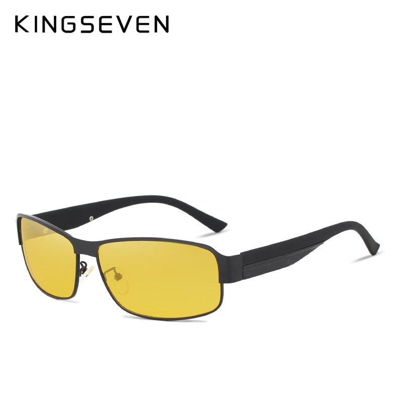 KINGSEVEN Night Vision Sunglasses Men Goggles Yellow Driving Eyewear Man Polarized Sun glasses for Night gafas de sol - KiwisLove