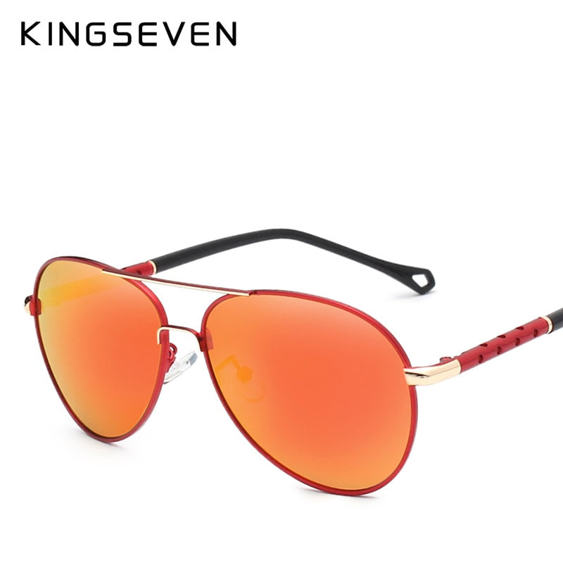 KINGSEVEN Brand Design Pilot Sunglasses Men and Women Polarized Mirror Hollow Frame UV Glass Goggles For Driving Fishing N7866 - KiwisLove
