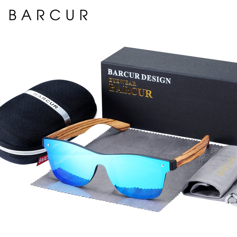 BARCUR Luxury Vintage Sun Shade Men Wooden Sunglasses UV400 Protection Fashion Square Sun Glasses Women - KiwisLove