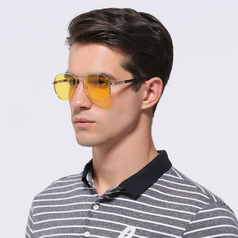 2018 Mens Polarized Night Driving Sunglasses Men Brand Designer Yellow Lens Night Vision Driving Glasses Goggles Reduce Glare - KiwisLove