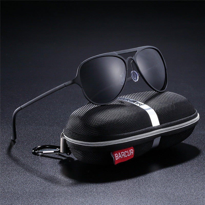 BARCUR Aluminium Ultralight Pilot Sunglasses Men Polarized Driving Women Sun glasses for Men Sports Eyewear Gafas Oculos De Sol - KiwisLove