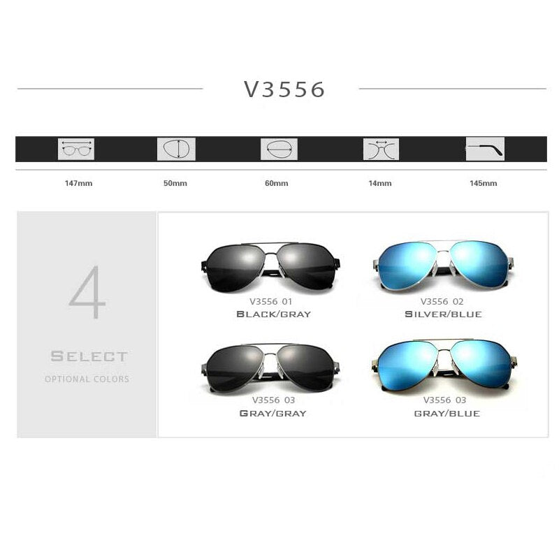 VEITHDIA Fashion Men Sunglasses Polarized UV400 Brand Designer Sun Glasses Male Vintage Eyewear Accessories For Women  3556 - KiwisLove