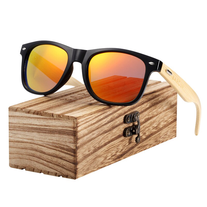 BARCUR Bamboo Sunglasses Men Women Travel Sun Glasses Vintage Wooden Leg Eyeglasses Fashion Sunglasses Male - KiwisLove