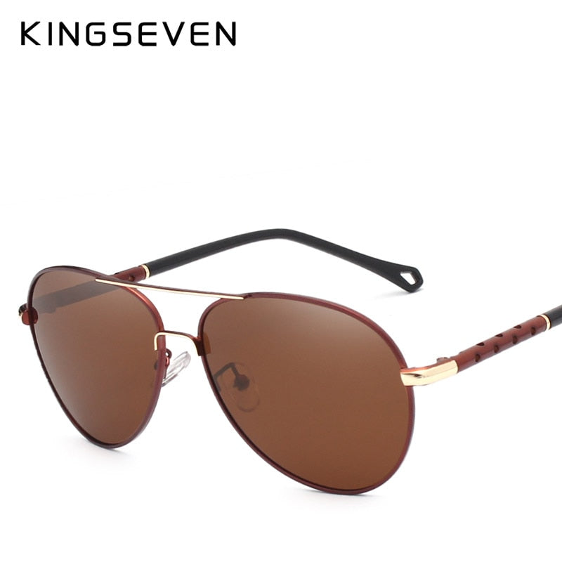 KINGSEVEN Brand Design Pilot Sunglasses Men and Women Polarized Mirror Hollow Frame UV Glass Goggles For Driving Fishing N7866 - KiwisLove
