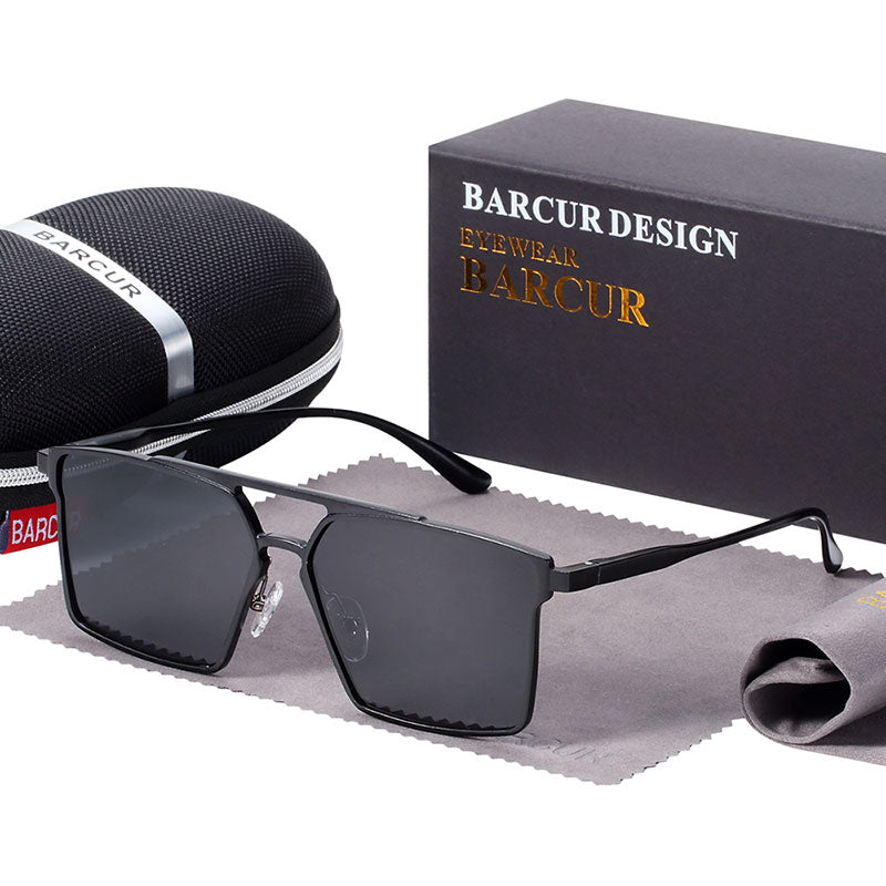 BARCUR Original Aluminium Square Sunglasses Men Polarized Sun Glasses For Women Eyewear - KiwisLove