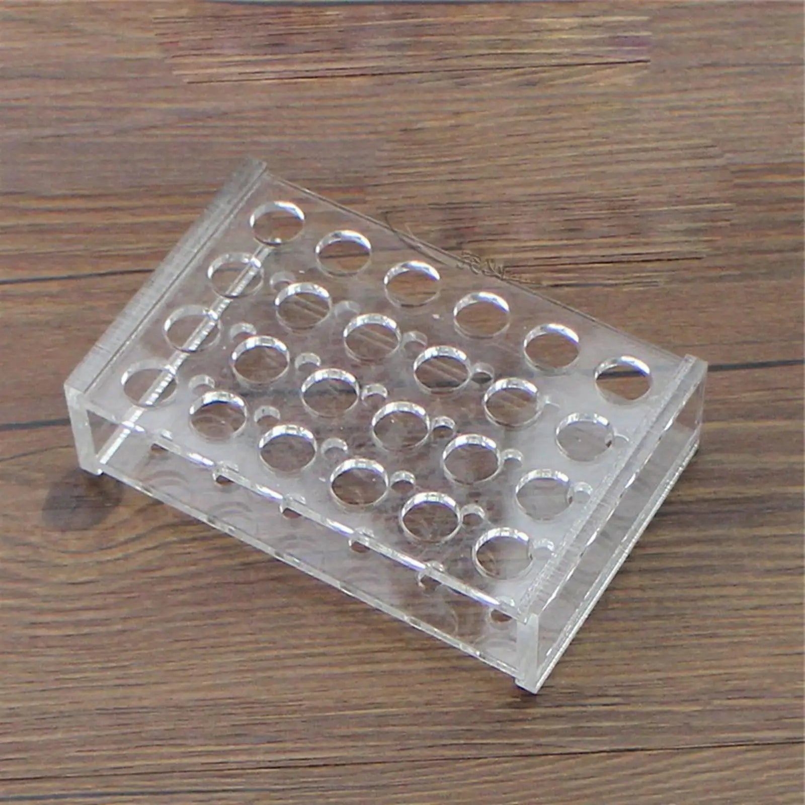 14mm Diam 24 Holes Methyl Methacrylate Rack Stand For 5ml Centrifuge Tubes - KiwisLove
