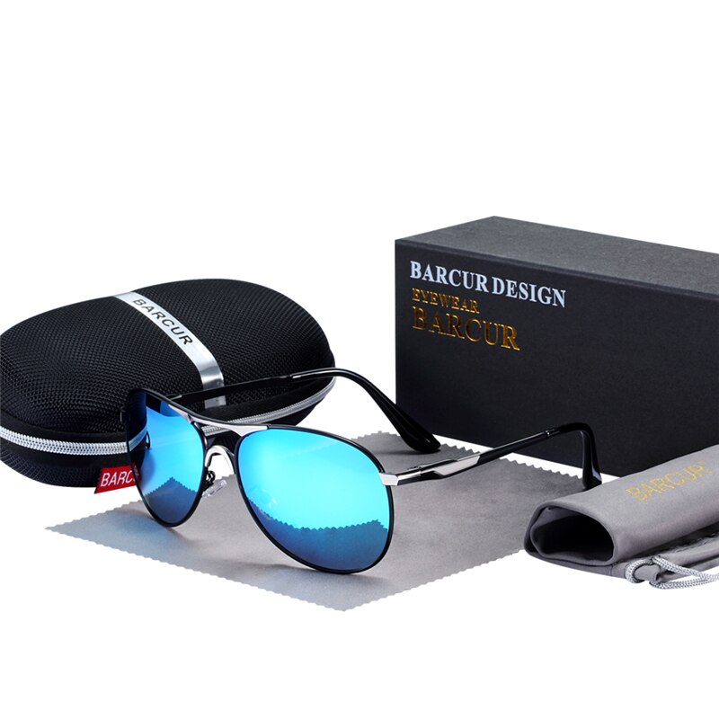 BARCUR High Quality Male Sunglasses Men Polarized Brand Design Sun Glasses Male Oculos Mens Sunglasses s8712 Brand designer - KiwisLove
