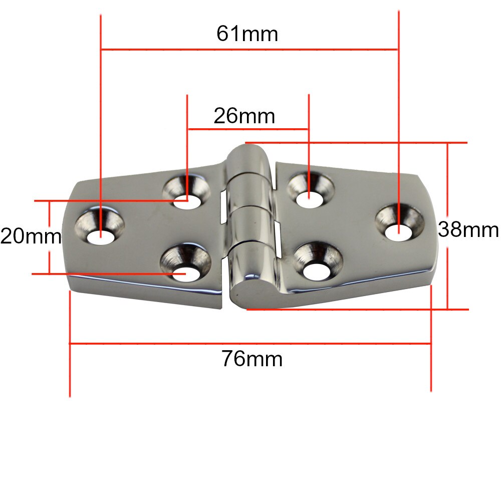 10PCS High Quality Stainless Steel 316 Boat Strap Hinge 6 Holes Deck Door Hatch Locker Strap Hinge FOR Marine Hardware 38*76mm - KiwisLove