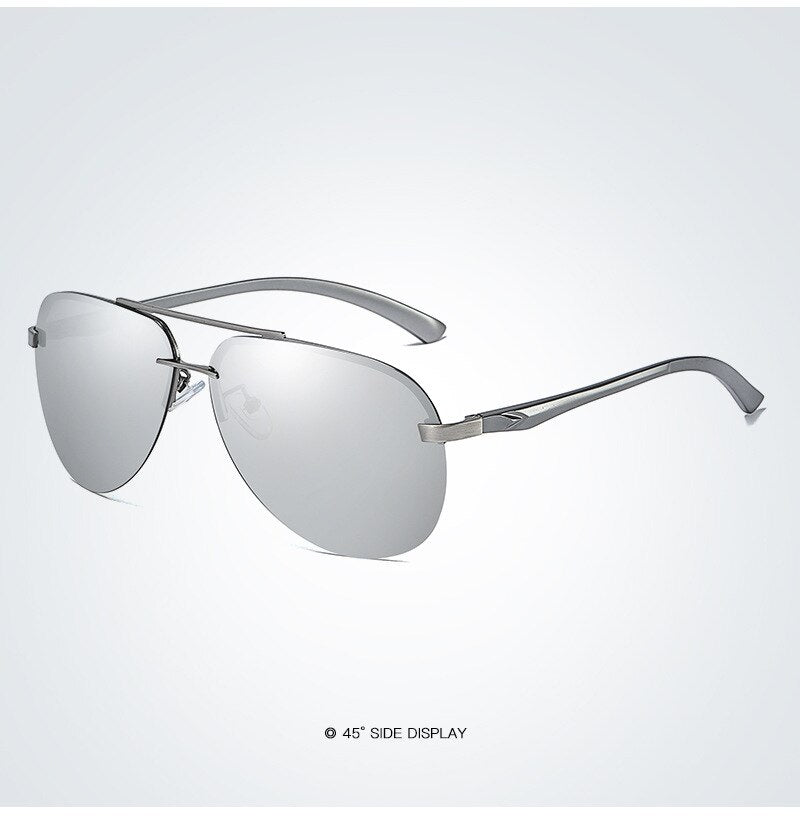BARCUR Aluminium Magnesium Men's Sports Driving Polarized Sunglasses for Men Al-Mg Stanless Steel Frame Ultra Light Men Glasses - KiwisLove