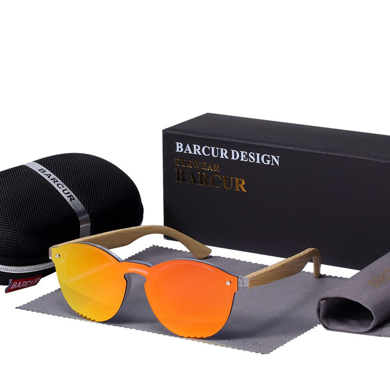BARCUR Cat Eye Sunglasses Bamboo Men New Brand Glasses Sun Glasses For Women Googles Red Sunglasses Fishing Eyewear - KiwisLove