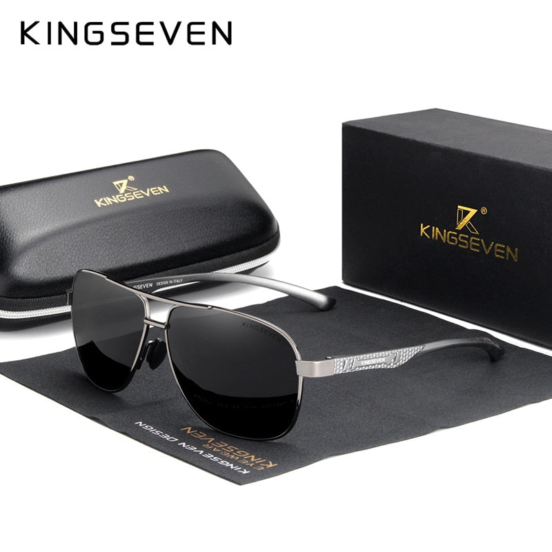 KINGSEVEN 2022 Brand Men Aluminum Sunglasses Polarized UV400 Mirror Male Sun Glasses Women For Men Oculos de sol - KiwisLove