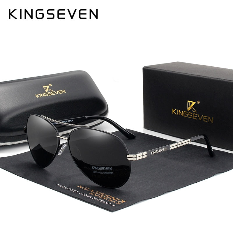 KINGSEVEN 2023 New Design Aviation Alloy Frame HD Polarized Sunglasses For Men UV400 Protection Eyewear - KiwisLove