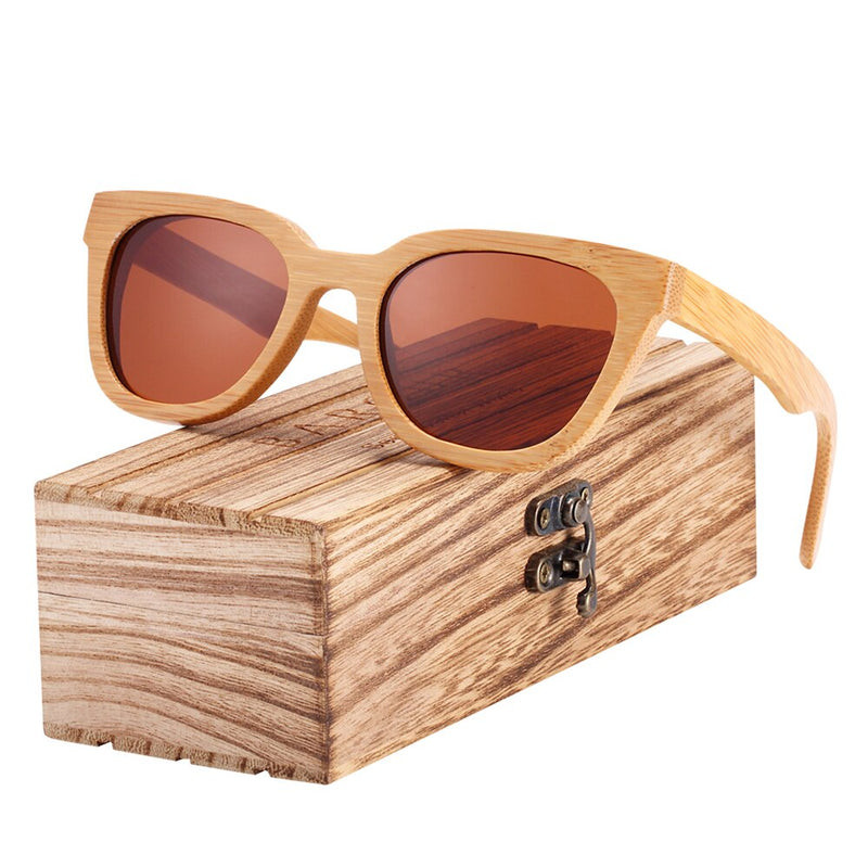 BARCUR New Bamboo Sun Glasses Men Wood Sunglasses Women Eyewear UV400 Protection Polarized Shades Best Gift - KiwisLove