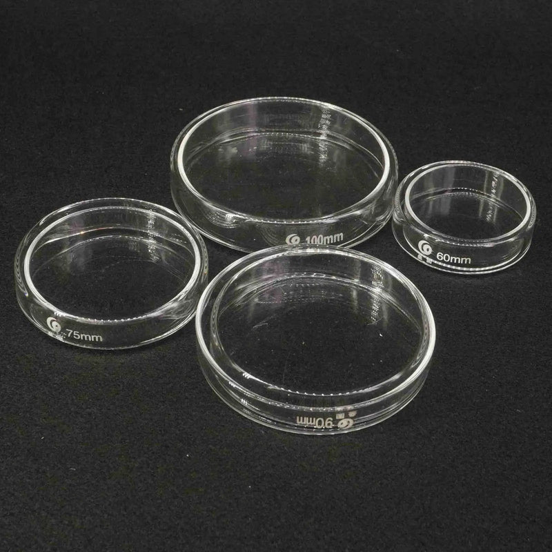 60/75/90/100/120mm with Lids Laboratory Bacterial Yeast Borosilicate Glass Petri Culture Dish - KiwisLove