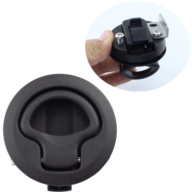 2 PCS Black Non-locking Flush Boat marine Deck Latch Flush Pull Latches Slam lift handle Deck Hatch marine hardware Plastic - KiwisLove