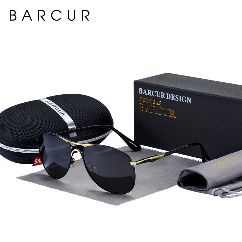BARCUR High Quality Male Sunglasses Men Polarized Brand Design Sun Glasses Male Oculos Mens Sunglasses s8712 Brand designer - KiwisLove