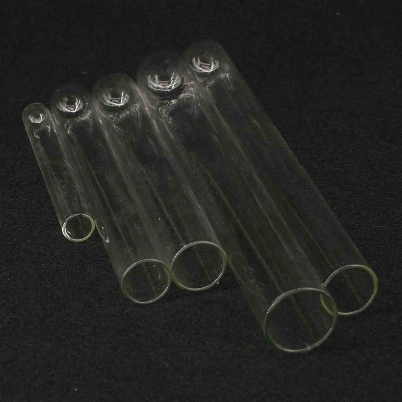 (5) 10x75 10x100 12x100 13x100 15x100 15x150 18x180 20x150 20x200 25x250mm Glass Clear Test Tube Plain End Round Bottom - KiwisLove