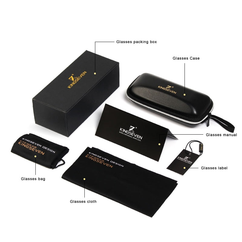 KINGSEVEN Brand Design Pilot Sunglasses Men and Women Polarized Mirror Hollow Frame UV Glass Goggles For Driving Fishing N7866 - KiwisLove