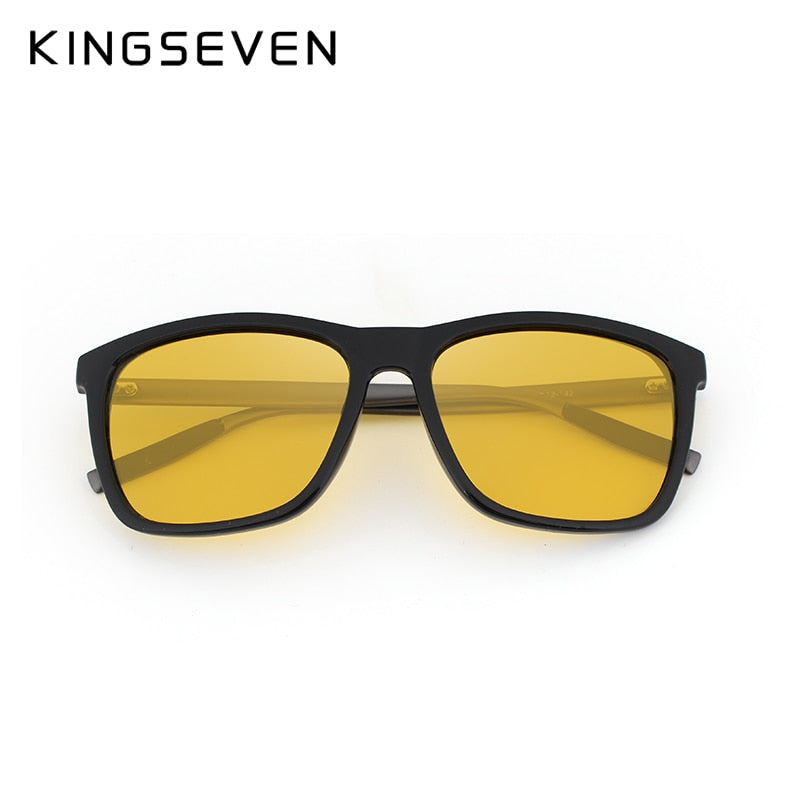 KINGSEVEN Polarized Women Night vision Sunglasses For Men Yellow Lens Vintage Square Male Female  Sun Glasses High quality - KiwisLove