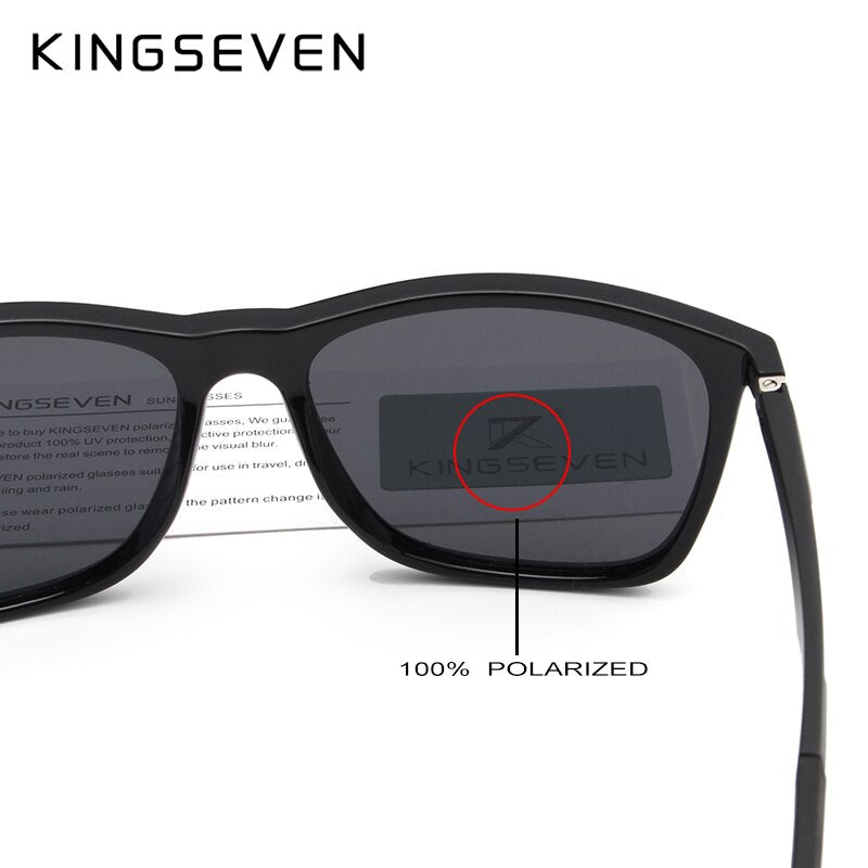 KINGSEVEN DESIGN Men Polarized Square Sunglasses Fashion Male Eyewear Aluminum Legs 100% UV Protection N7536 - KiwisLove