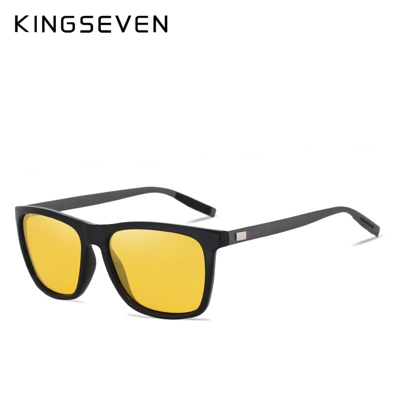 KINGSEVEN Polarized Women Night vision Sunglasses For Men Yellow Lens Vintage Square Male Female  Sun Glasses High quality - KiwisLove