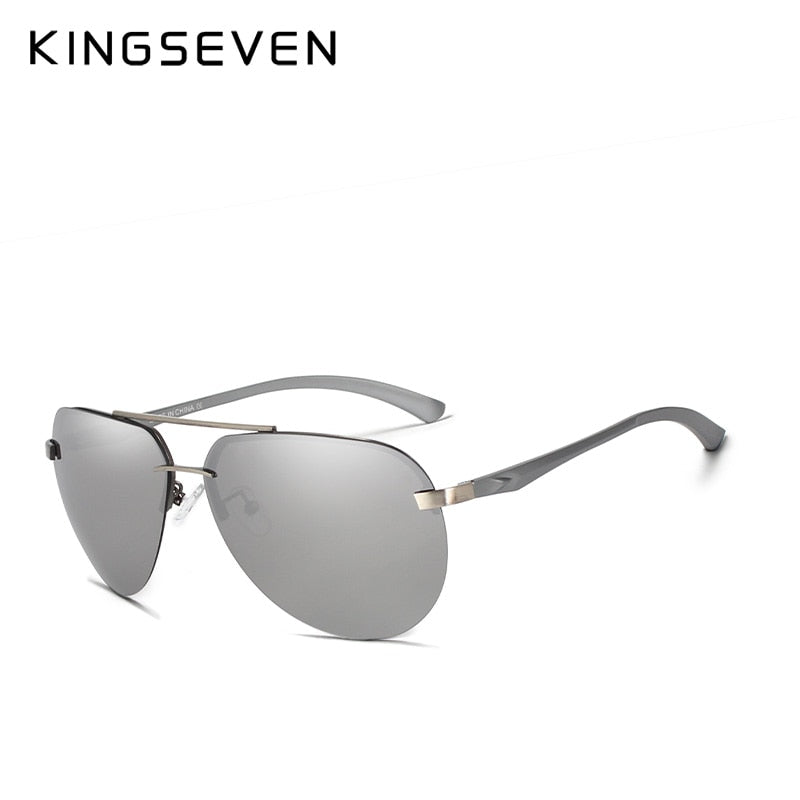 KINGSEVEN BRAND DESIGN Aluminum Pilot Polarized Sunglasses Men Vintage Metal Frame Driving Sunglasses Male Goggles - KiwisLove