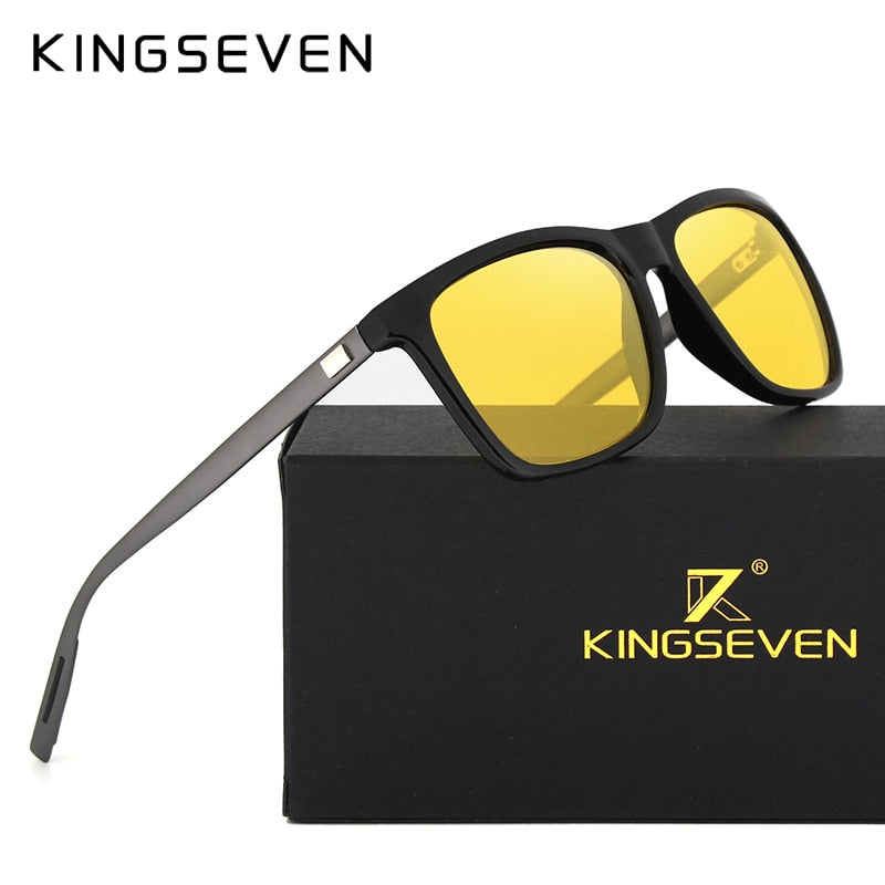 KINGSEVEN Polarized Women Night vision Sunglasses For Men Yellow Lens Vintage Square Male Female  Sun Glasses High quality - KiwisLove