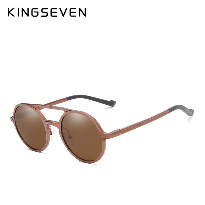 KINGSEVEN Aluminum Men's Round Sunglasses Polarized Men Punk Vintage Eyewear Accessories Sun Glasses Driving Retro Sun glasses - KiwisLove