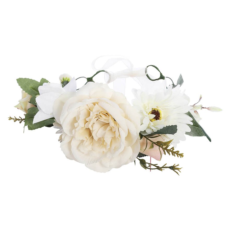 Women Bezel Flower Crown Bridal Floral Headband Wreath New Lady Girls Wedding Hair Accessories Bridesmaid Tiara - KiwisLove